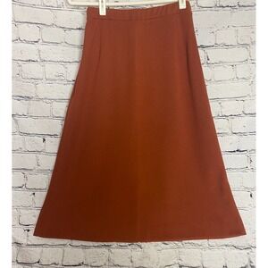 NWOT  70's Devon A-Line Skirt 10 Burnt Orange Pleated Elastic Retro Disco